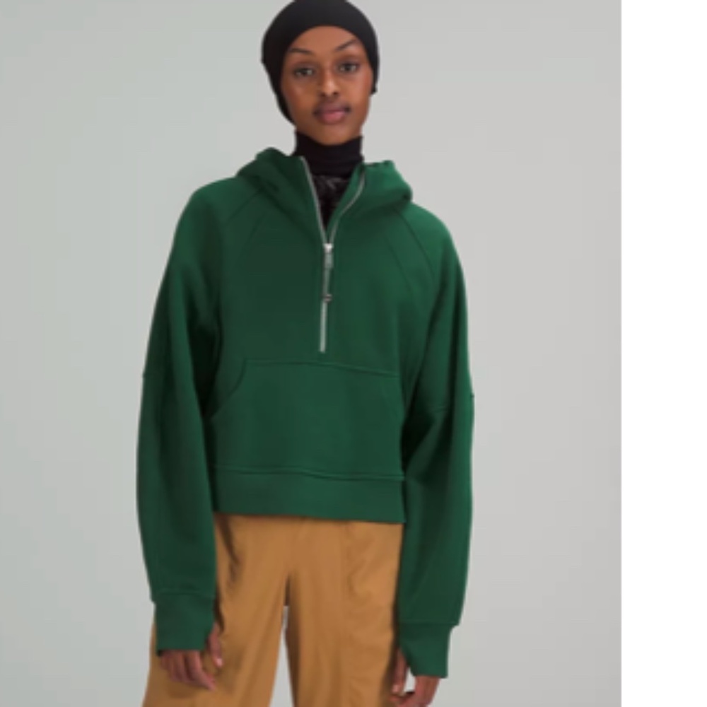 LULULEMON Scuba Oversized Half-Zip Hoodie XS/S EVERGLADE GREEN